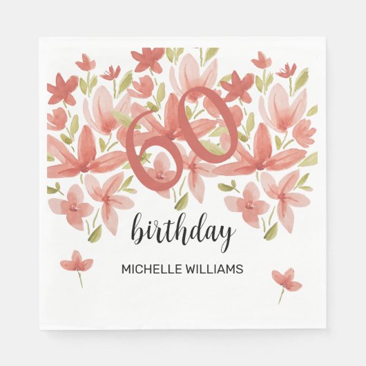 Sommerlicher Garten Wasserfarbe Serviette (Vorderseite)