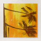 Sommerlicher Hintergrund tropischer Palmen Puzzle (Horizontal)