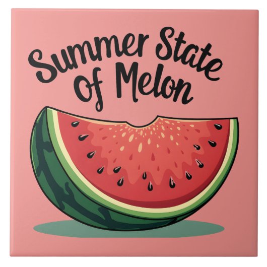 Sommerlicher Melonen-Retro-Frucht-Art Fliese (Vorderseite)