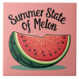 Sommerlicher Melonenzustand Retro Frucht Kunst Fliese