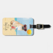 Sommerlicher Mops Gepäckanhänger (Vorderseite horizontal)