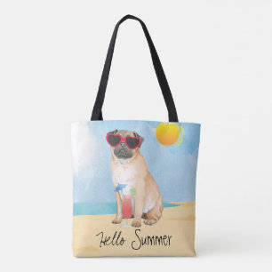Sommerlicher Mops Tasche