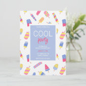 Sommerlicher Party Kindergeburtstag Einladung (Stehend Vorderseite)