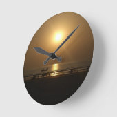 Sommerlicher Sonnenuntergang Runde Wanduhr (Winkel)
