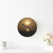 Sommerlicher Sonnenuntergang Runde Wanduhr (Zuhause)