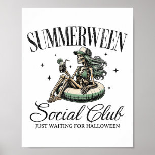 Sommerlicher Sozialklub Halloween im Sommer Pool S Poster