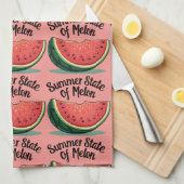 Sommerlicher Staat von Melon Retro Geschirrtuch (Viertel Falte)