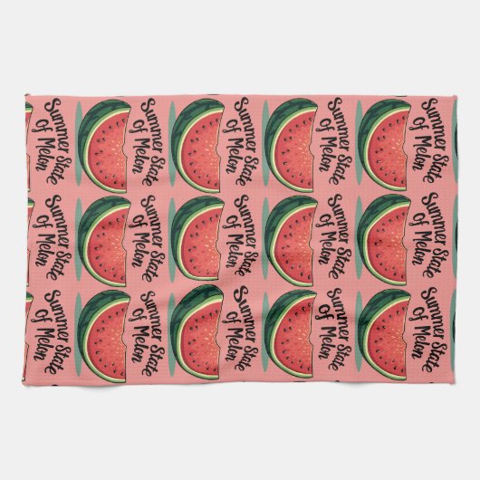 Sommerlicher Staat von Melon Retro Geschirrtuch (Horizontal)