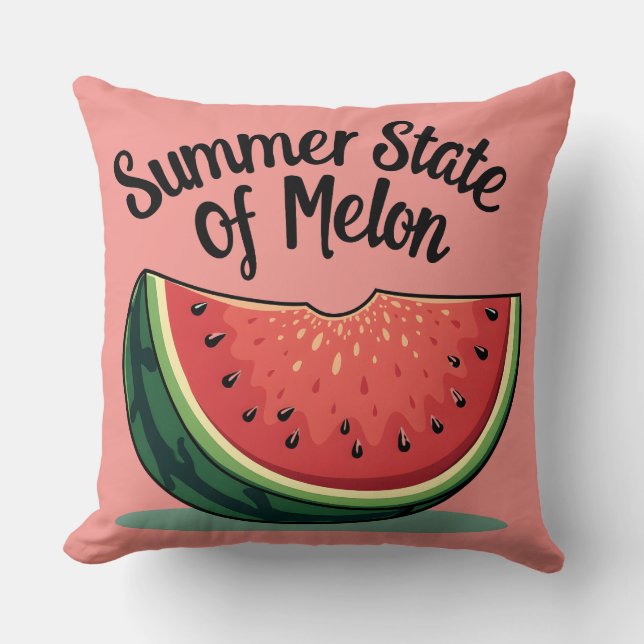 Sommerlicher Staat von Melon Retro Kissen (Vorderseite)