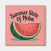 Sommerlicher Staat von Melon Retro Magnet (Vorne)