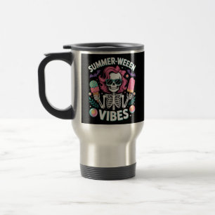 Sommerlicher Vibes Skeleton Urlaub Halloween Reisebecher