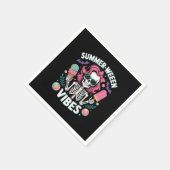 Sommerlicher Vibes Skeleton Urlaub Halloween Serviette (Ecke)