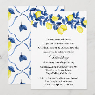 Sommerlicher Zitronen-Brunch-Hochzeit Einladung
