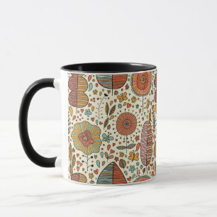 Sommerliches Blumenmuster aus Blättern Tasse
