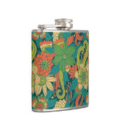 Sommerliches Blumenmuster Flachmann (Rechts)
