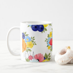 Sommerliches Fruchtmedley Zitrone und Erdbeer Art Kaffeetasse