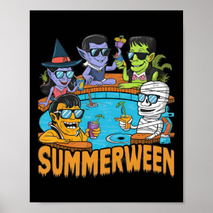 Sommerliches Halloween Spookes Monster für Männer Poster