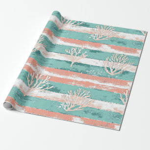 Sommerliches Küstenkorallenmuster Geschenkpapier
