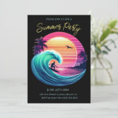 Sommerliches Party - Abenteuer bei Sonnenuntergang Einladung (Stehend Vorderseite)