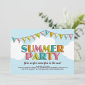 Sommerliches Party Erfrischung in der Sonne Einladung (Stehend Vorderseite)