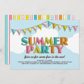 Sommerliches Party Erfrischung in der Sonne Einladung (Vorne/Hinten)