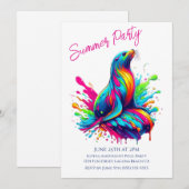 Sommerliches Party - farbenfroher Seelenspieß Einladung (Vorne/Hinten)