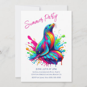 Sommerliches Party - farbenfroher Seelenspieß Einladung