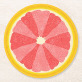 Sommerliches Party Grapefruit Slice Frucht Hälfte Runder Pappuntersetzer (Vorderseite)