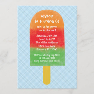 Sommerliches Party Popsicle Geburtstagseinladung Einladung