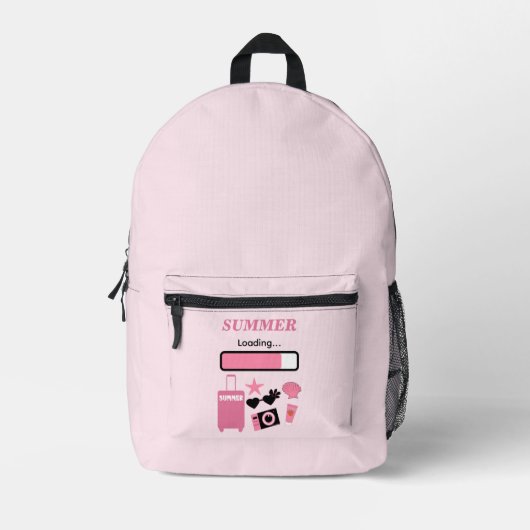 Sommerliches Rosa Laden Bedruckter Rucksack (Vorderseite)