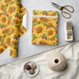 Sommerliches Sonnenblumenpapier Geschenkpapier