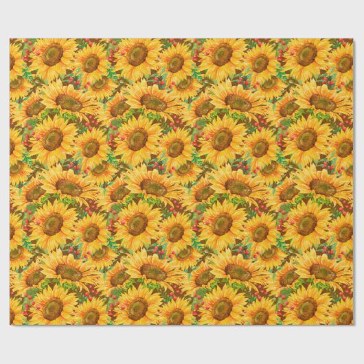 Sommerliches Sonnenblumenpapier Geschenkpapier (Flach)