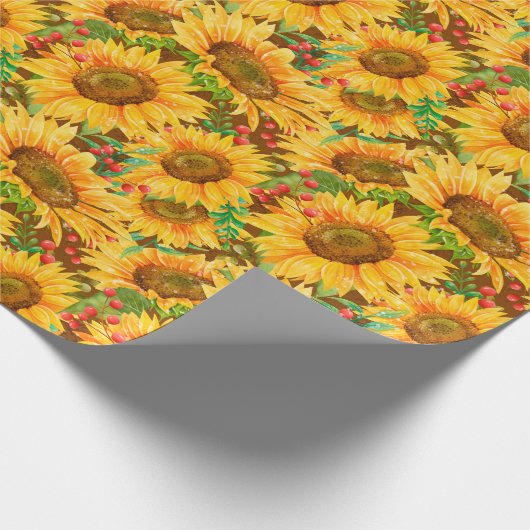 Sommerliches Sonnenblumenpapier Geschenkpapier (Ecke)