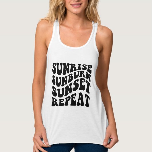 Sommerliches Sprichwort, Sonnenaufgang Sonnenunter Tank Top (Vorderseite)