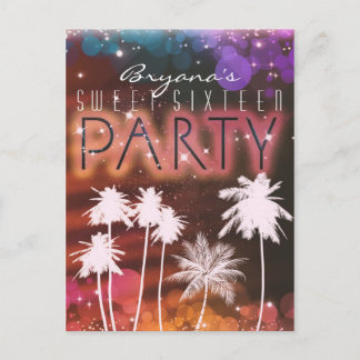 Sommerlichter Sparkle Palmen Bäume Party Einladung