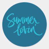 Sommerliebe Runder Aufkleber (Vorderseite)
