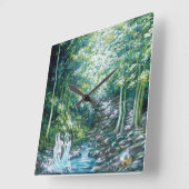 SOMMERLIEGEN IM WALD VON VALLOMBROSA QUADRATISCHE WANDUHR (Winkel)