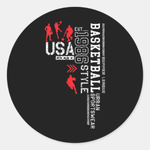Sommerliga Basketball Usa-nba Runder Aufkleber
