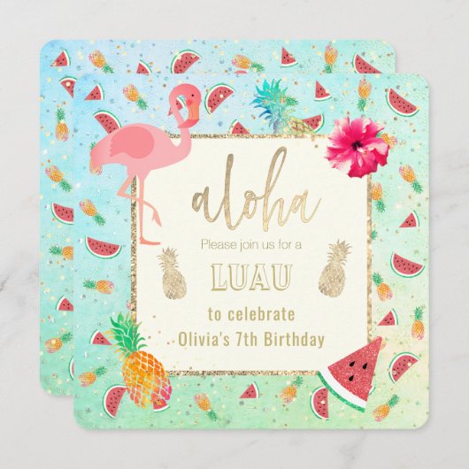 Sommerluau-Party Einladung (Vorne/Hinten)