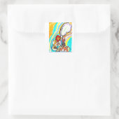Sommerluftballons quadratischer aufkleber (Tasche)