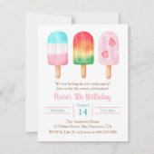 Sommermädchen Geburtstag, süßes Eiscreme-Party Einladung (Vorderseite)