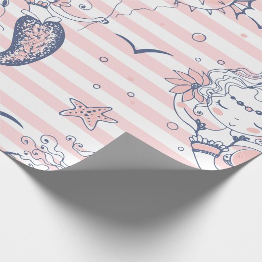 Sommermädchen Geburtstag unter dem Meer Geschenkpapier (Ecke)