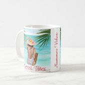 Sommermädchen in Badeanzug am Strand niedlich Kaffeetasse (Vorderseite Links)