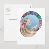 Sommermädchen mit Palette Postkarte (Vorne/Hinten)