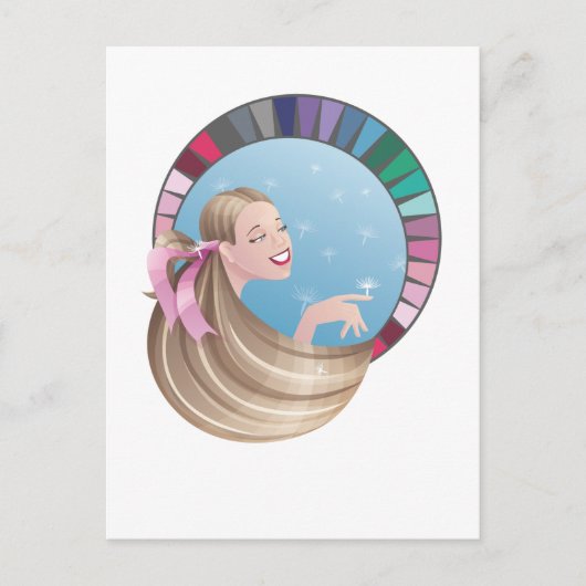 Sommermädchen mit Palette Postkarte (Vorderseite)