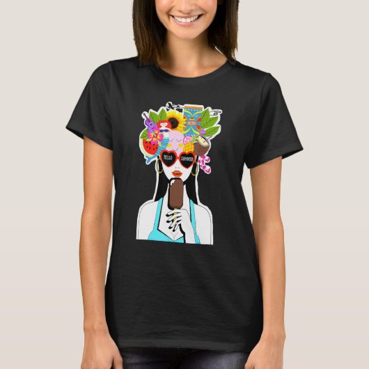 Sommermädchen mit Popsität T-Shirt (Vorderseite)