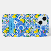 Sommermajolika blau sizilianische Zitrusfrüchte Mi Case-Mate iPhone Hülle (Rückseite (Horizontal))