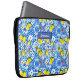Sommermajolika blau sizilianische Zitrusfrüchte Mi Laptopschutzhülle (Vorne Rechts)