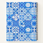 Sommermajolika blau sizilianische Zitrusfrüchte Mi Notizblock (Rückseite)