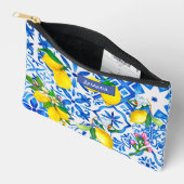 Sommermajolika blau sizilianische Zitrusfrüchte Mi Zubehörtasche (Offen)